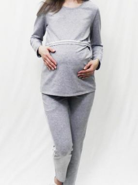 Спорт.костюм. для беременных и кормящих, с лампасом Светло-Серый 0191 VILENA