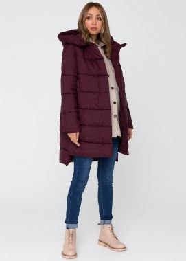 Куртка для беременных Зима с капюшоном Бордо. 105022 Россия