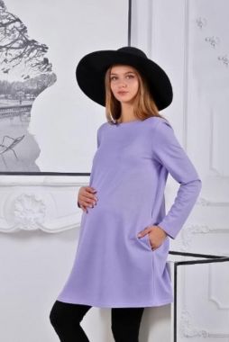 Платье для беременных трикотаж Сиреневый 554 Стильный животик