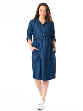 Платье для беременных и кормящих джинсовое синий 7156 BUSA Турция