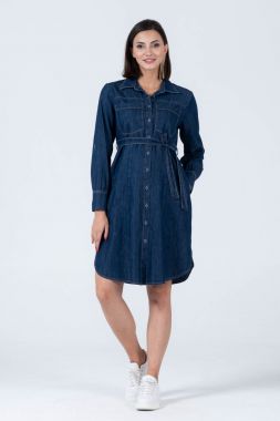 Платье-рубашка для беременных и кормящих джинсовое Тёмно-Синий 7466 BUSA Турция